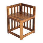 Solid Sheesham Wood 4-Seater Dining Table Set with Nesting Chairs