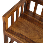 Solid Sheesham Wood 4-Seater Dining Table Set with Nesting Chairs