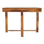 Solid Sheesham Wood 4-Seater Dining Table Set with Nesting Chairs