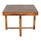 Solid Sheesham Wood 4-Seater Dining Table Set with Nesting Chairs