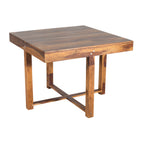 Solid Sheesham Wood 4-Seater Dining Table Set with Nesting Chairs