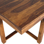 Solid Sheesham Wood 4-Seater Dining Table Set with Nesting Chairs
