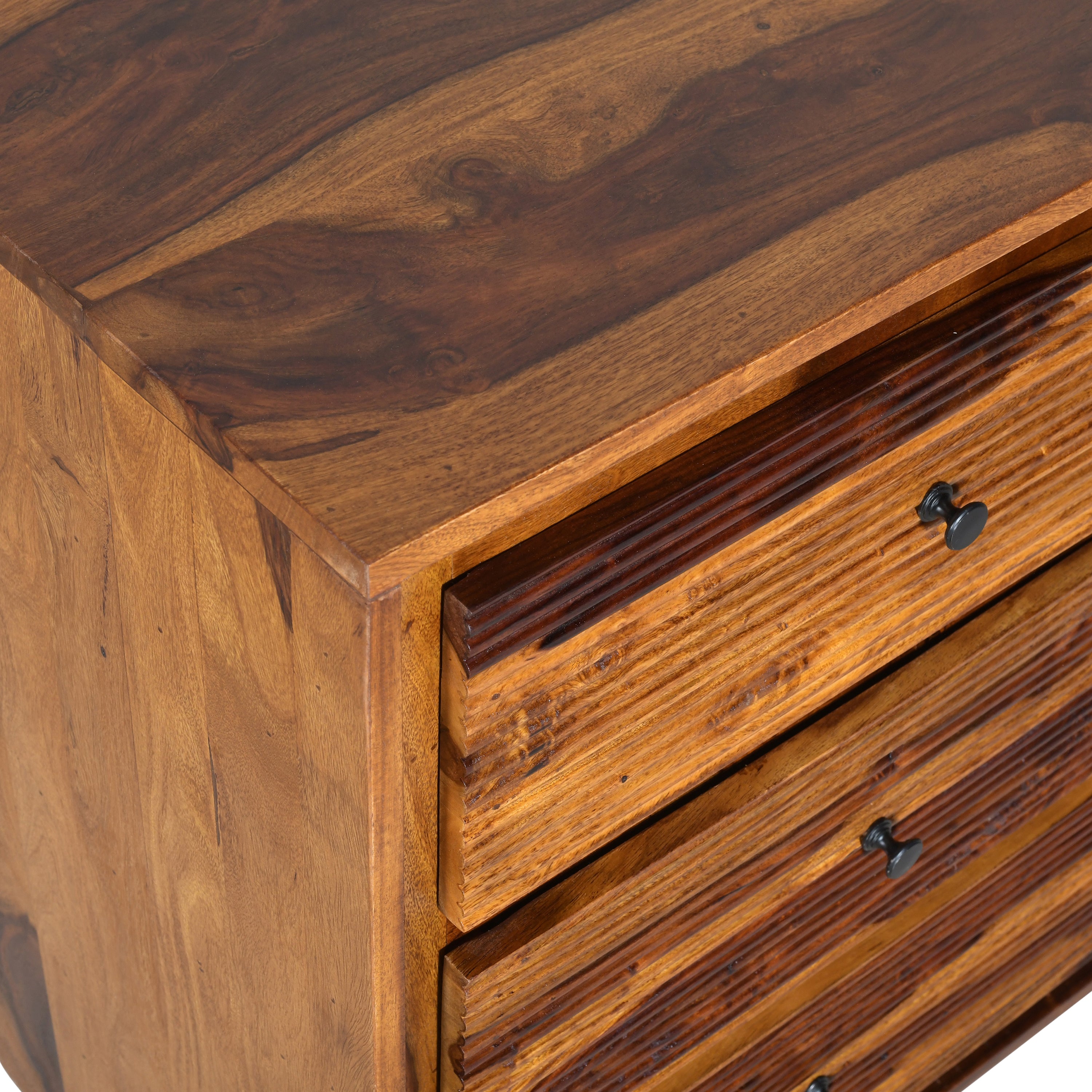 Solid Wood 6 Drawer Chest with Fluted Front Design