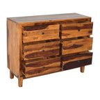 Solid Wood 6 Drawer Chest with Fluted Front Design