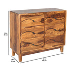 Solid Wood 6-Drawer Chest of Drawers with Metal Handles