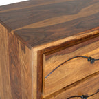 Solid Wood 6-Drawer Chest of Drawers with Metal Handles