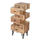 Solid Wood Corner Shelf with Drawer