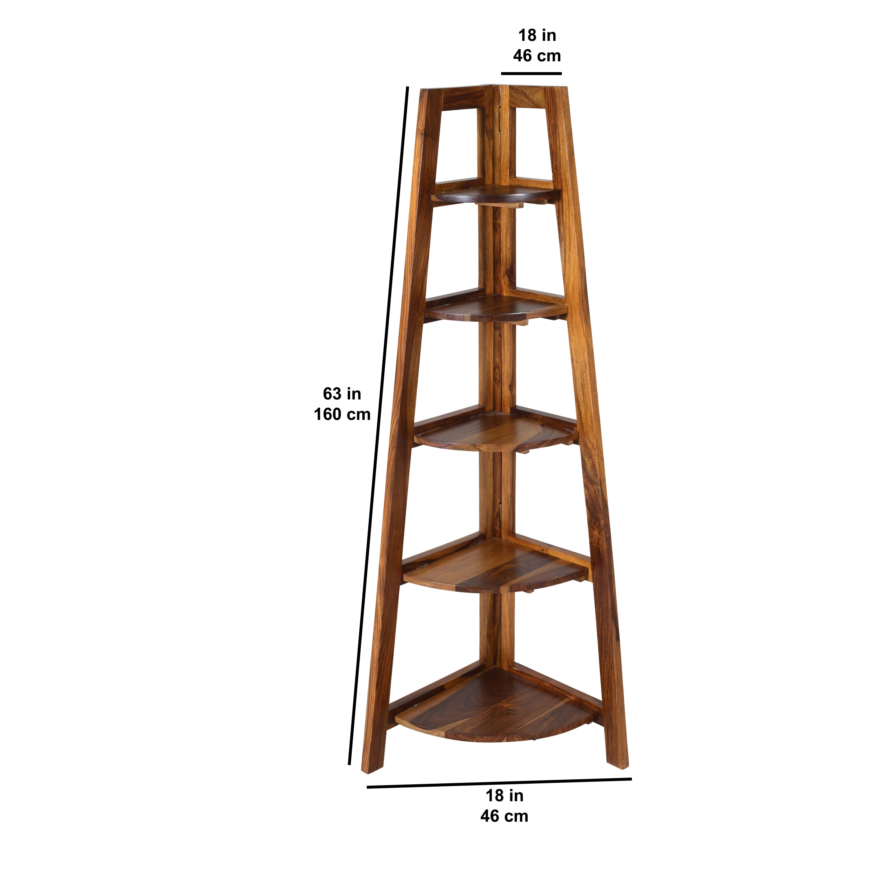 Solid Wood Ladder Shelf – Corner Display Storage Unit
