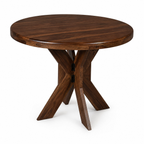 Haven Round Dining Table With Cross and Folding Legs
