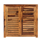 Compact Rustica Solid Wood Storage Shoerack Cabinet (Honey Finish)