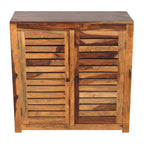 Compact Rustica Solid Wood Storage Shoerack Cabinet (Honey Finish)