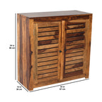 Compact Rustica Solid Wood Storage Shoerack Cabinet (Honey Finish)