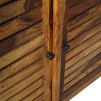 Compact Rustica Solid Wood Storage Shoerack Cabinet (Honey Finish)