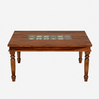 Siramika Dining sheesham wood dining table with siramika tiles (for 6 person)
