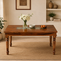 Siramika Dining sheesham wood dining table with siramika tiles (for 6 person)