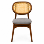 Nova Rattan Chair sheesham wood chair with rattan cane design on back (pack of 2 chairs)