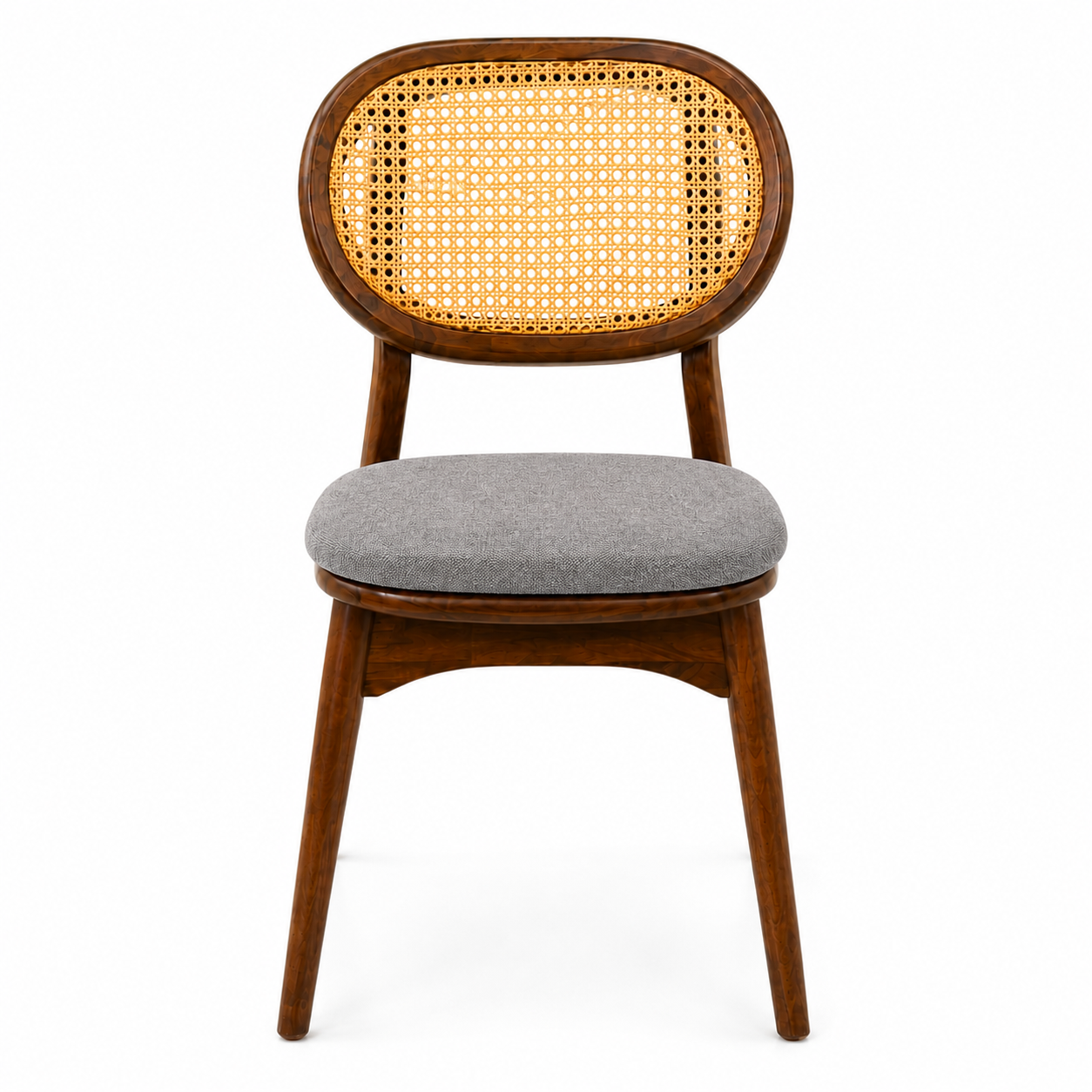Nova Rattan Chair sheesham wood chair with rattan cane design on back (pack of 2 chairs)