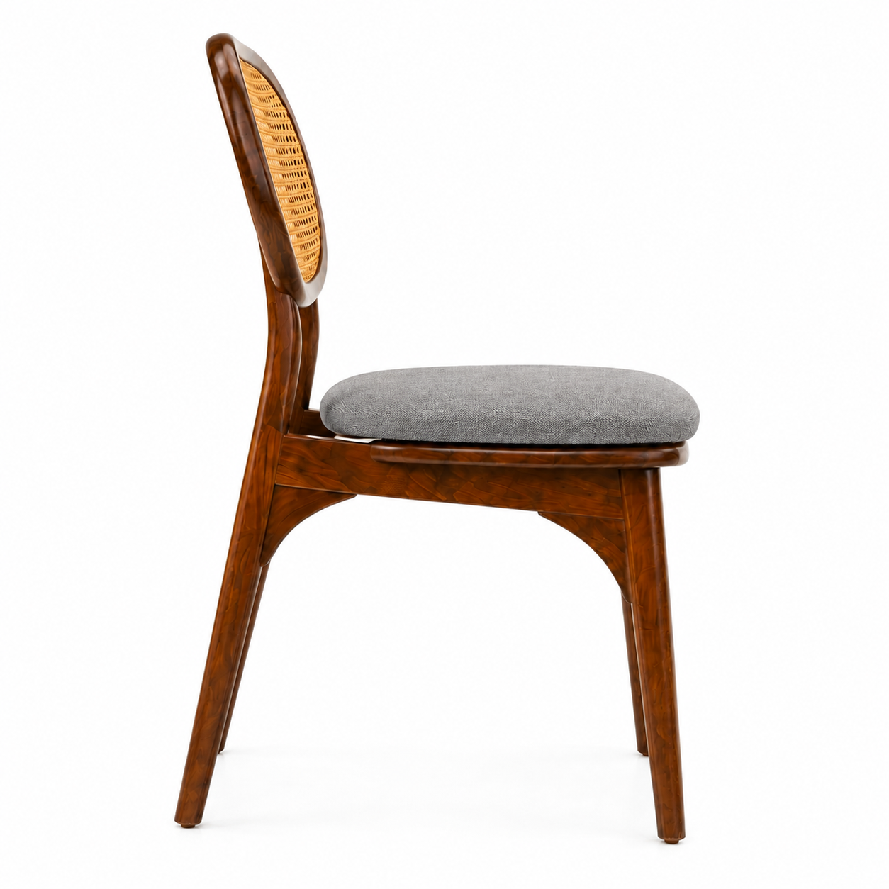 Nova Rattan Chair sheesham wood chair with rattan cane design on back (pack of 2 chairs)