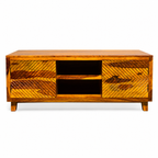 Aerow TV unit solid sheesham wood tv unit with aerow design (honey finish)