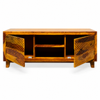 Aerow TV unit solid sheesham wood tv unit with aerow design (honey finish)