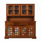 Siramika Kitchen cabine sheesham wood crockery unit with storage option
