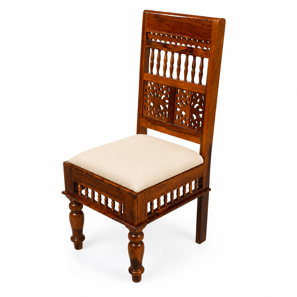 Ghirli Chair Sheesham wood chair with CNC cut desing (pack of 2 chairs)