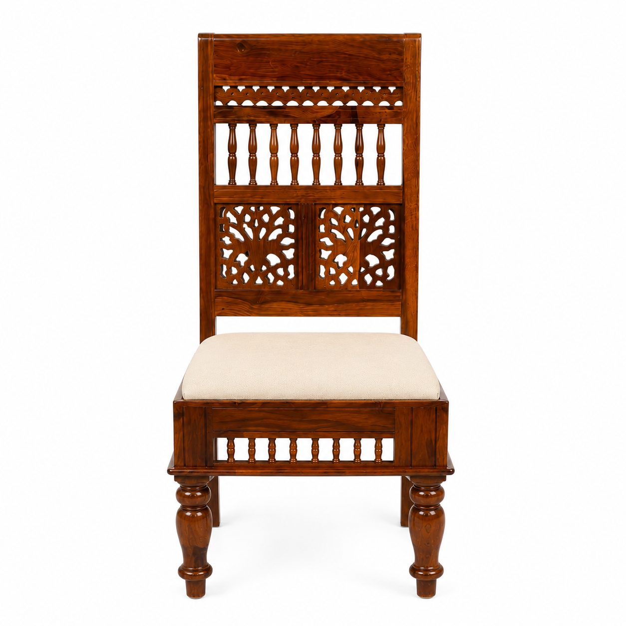Ghirli Chair Sheesham wood chair with CNC cut desing (pack of 2 chairs)