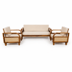 Sofa Set Rattan Solid Sheesham Wood 5 seater sofa set with Rattan Cane