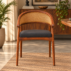 Rattan Curved sheesham wood lounge chair with curved back