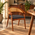 Rattan Curved sheesham wood lounge chair with curved back