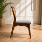 Nova Rattan Chair sheesham wood chair with rattan cane design on back (pack of 2 chairs)