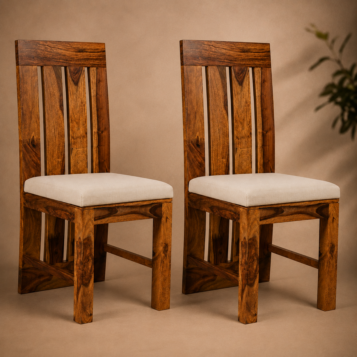 Poster Chair Sheesham wood chair with long height back (pack of 2 chair)