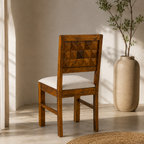 Diamond Chair sheesham wood chair with diamond design (pack of 2 chairs)