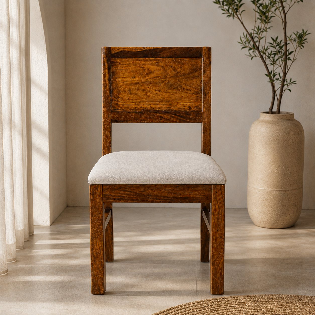 Diamond Chair sheesham wood chair with diamond design (pack of 2 chairs)