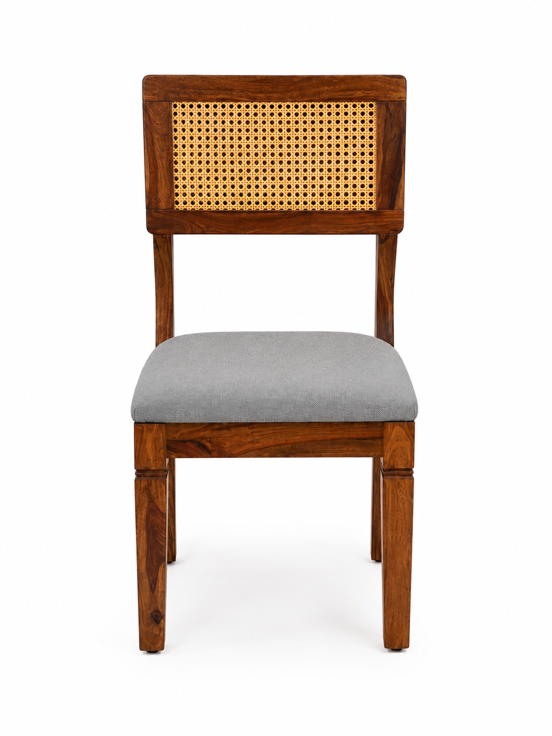 Rattan Chair sheesham wood chair with rattan cane on back (oack of 2 chairs)