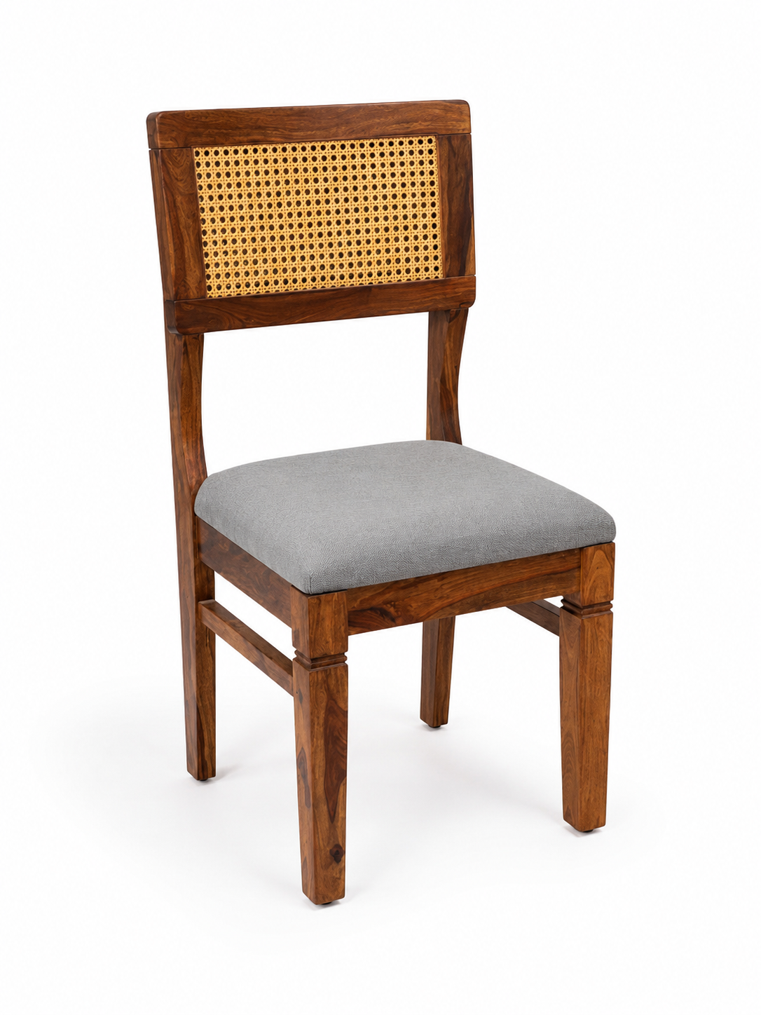 Rattan Chair sheesham wood chair with rattan cane on back (oack of 2 chairs)