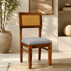 Rattan Chair sheesham wood chair with rattan cane on back (oack of 2 chairs)