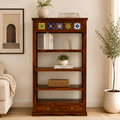Boho Siramika Book Shelf sheesham wood book shelf with ceramica tile