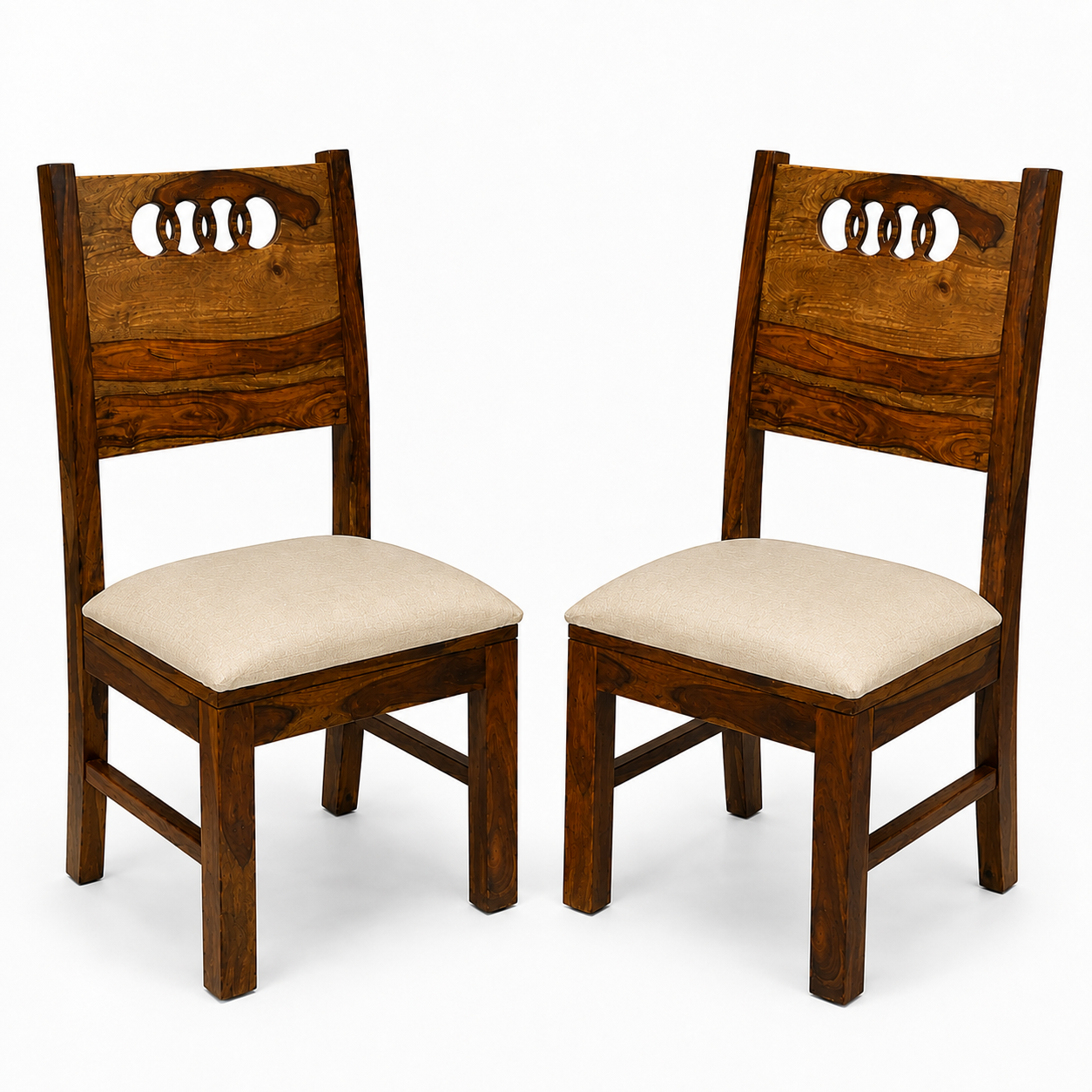 Audi chair sheesham wood chair with cnc cut (set of 2 chairs)