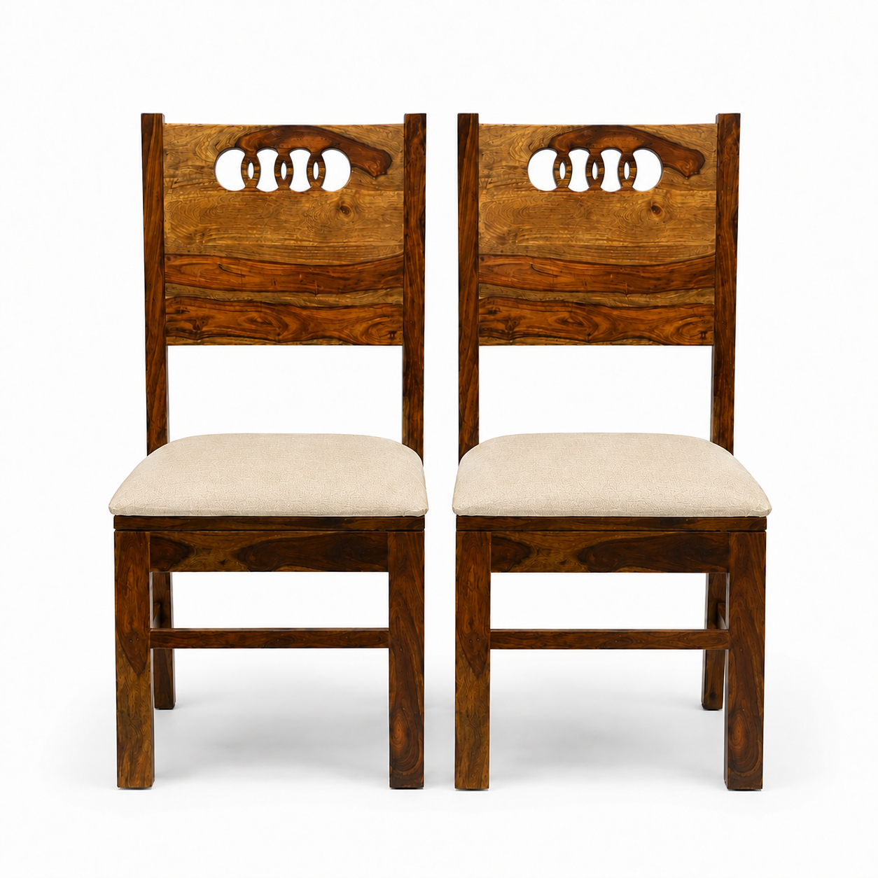 Audi chair sheesham wood chair with cnc cut (set of 2 chairs)