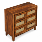 Rattan Chester sheesham wood storage chester with 6 drawers