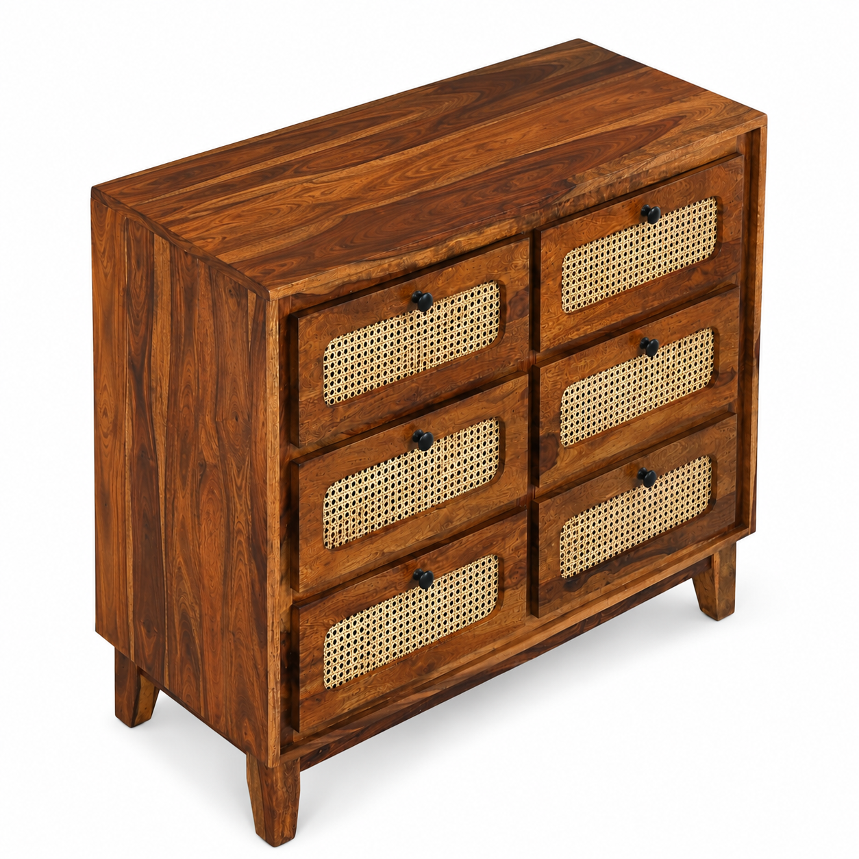 Rattan Chester sheesham wood storage chester with 6 drawers