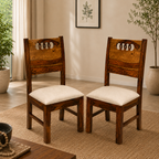 Audi chair sheesham wood chair with cnc cut (set of 2 chairs)