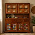 Siramika Kitchen cabine sheesham wood crockery unit with storage option