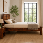 Dalha bed sheesham wood bed without storage king size bed (honey finish)