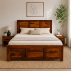 Dalha bed sheesham wood bed without storage king size bed (honey finish)