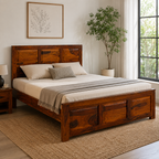 Dalha bed sheesham wood bed without storage king size bed (honey finish)
