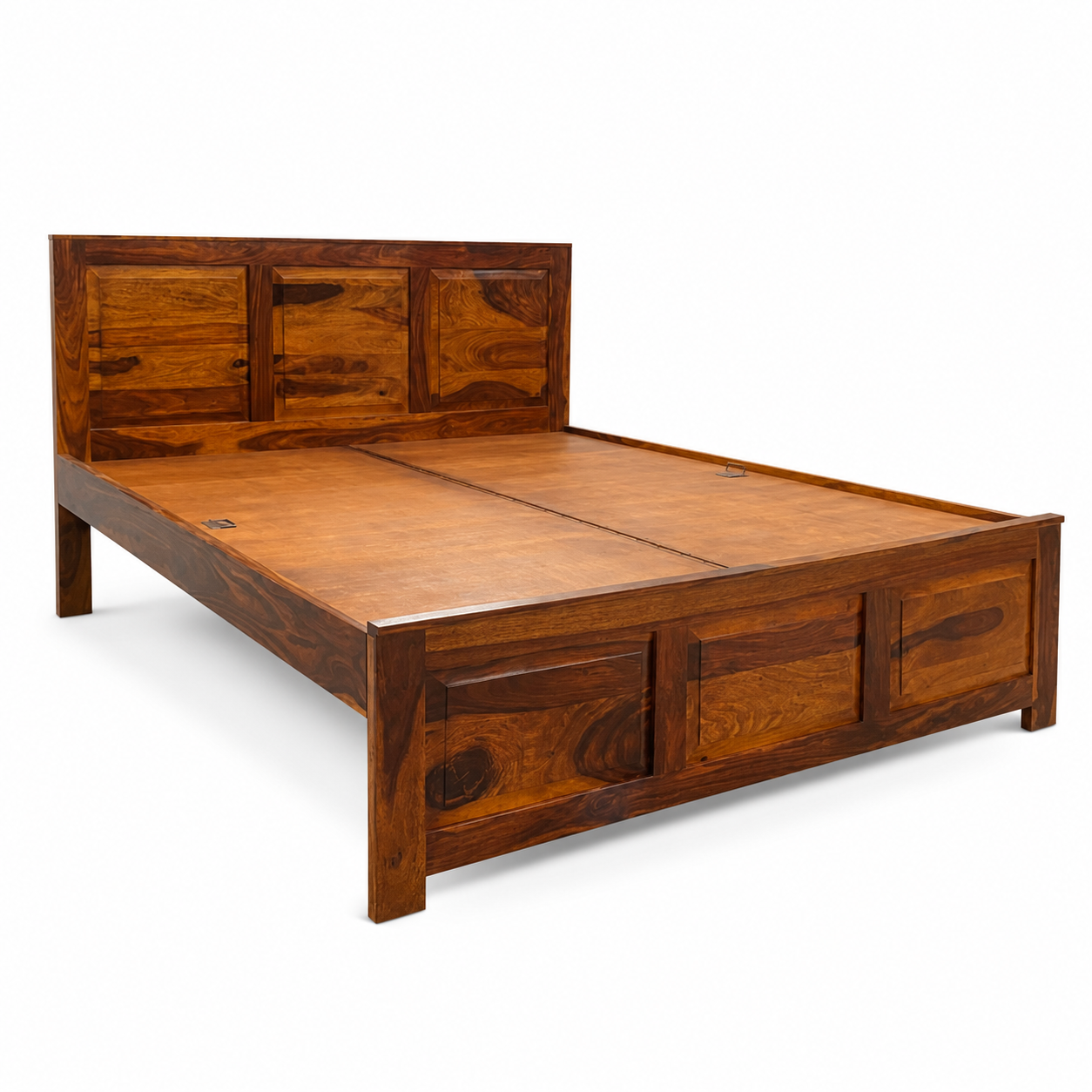 Dalha bed sheesham wood bed without storage king size bed (honey finish)