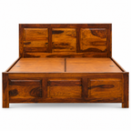 Dalha bed sheesham wood bed without storage king size bed (honey finish)
