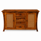 Udaipur Sideboard Solid wood sideboard with Rattan Fitted doors (honey finish)